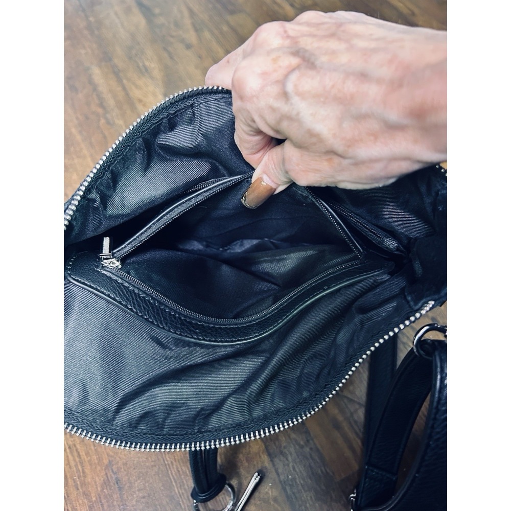 Nino Louise Black Suede Leather Purse Crossbody Timeless - Picture 7 of 12